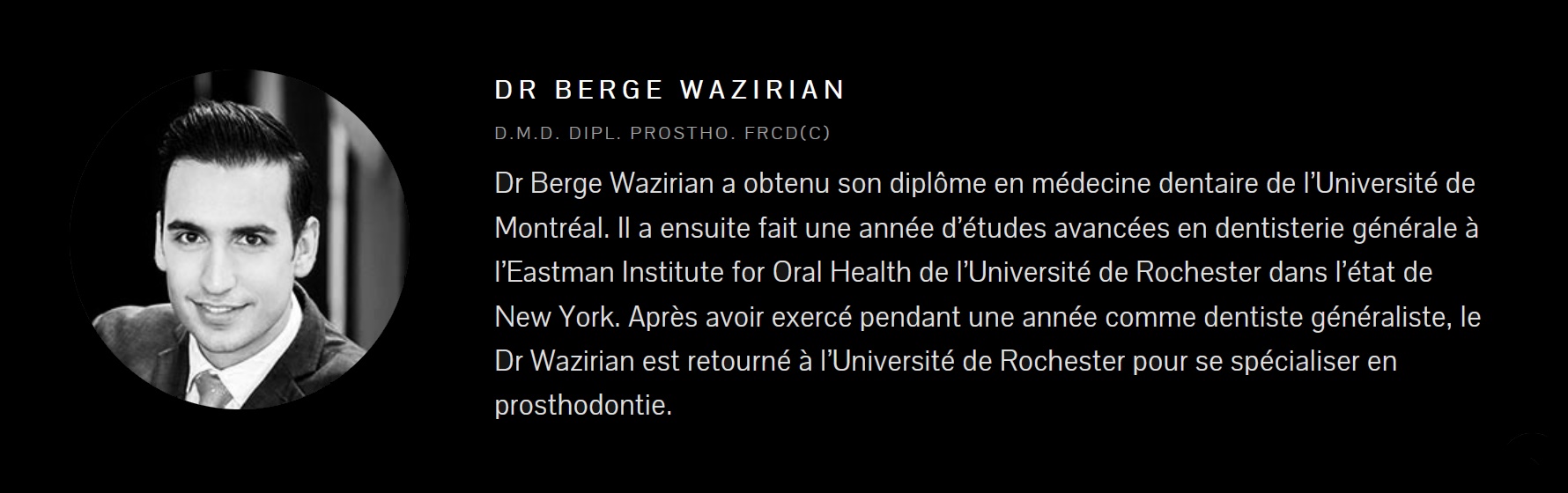 Dr Berge Wazirian - Prosthodontiste